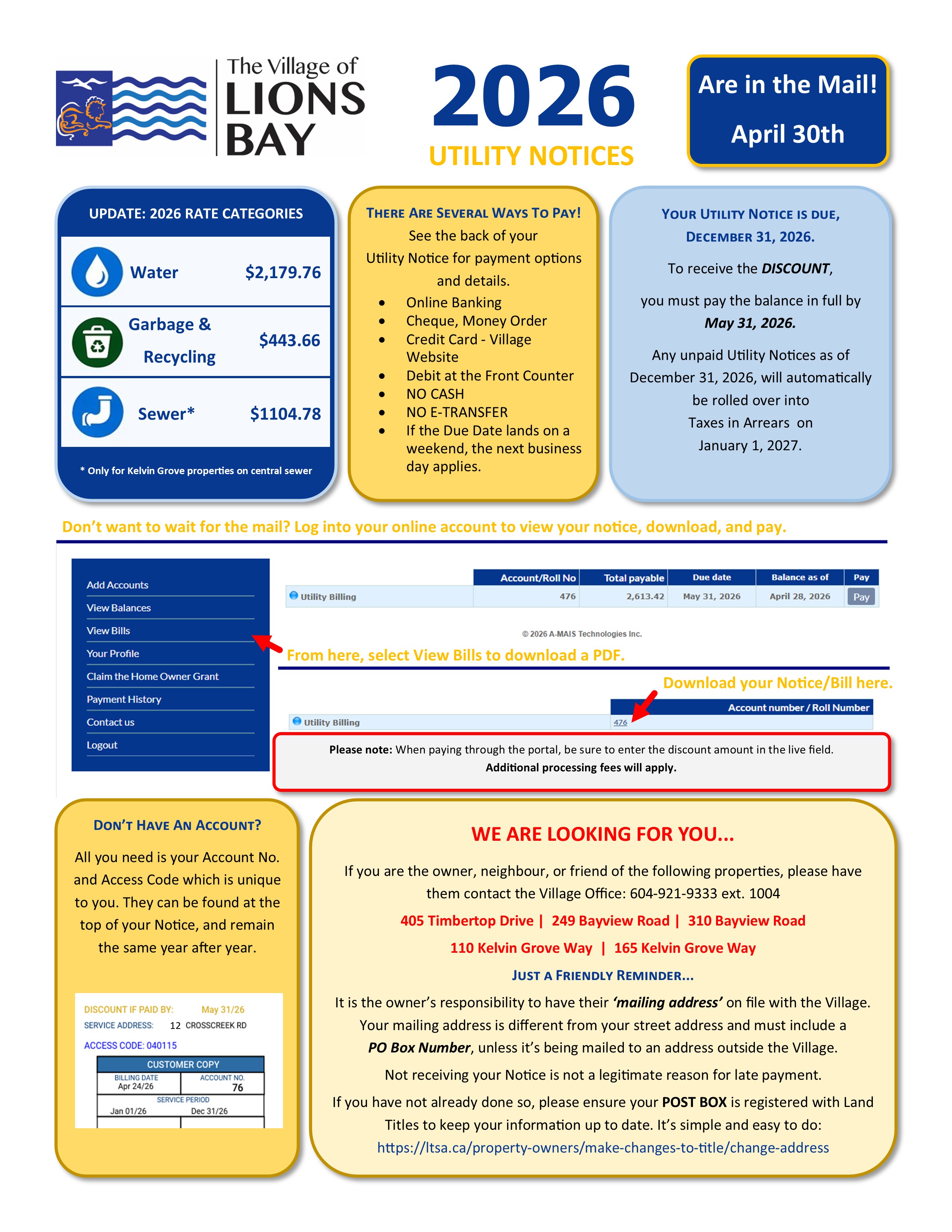 Revised 2026 Utility Tax Insert